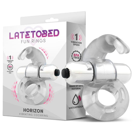 LATETOBED - HORIZON VIBRATING PENIS RING WITH RABBIT CLEAR