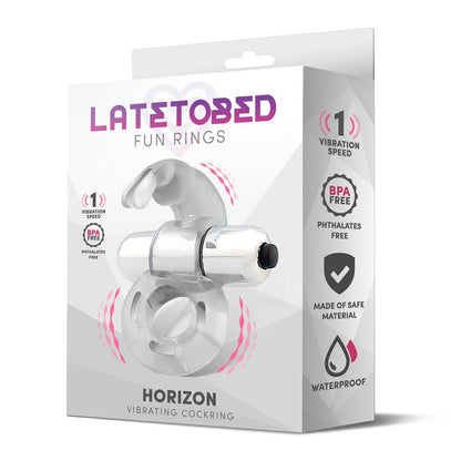 LATETOBED - HORIZON VIBRATING PENIS RING WITH RABBIT CLEAR