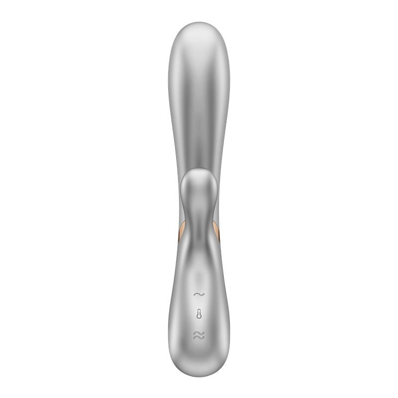 SATISFYER - HOT LOVER HEAT EFFECT VIBE WITH APP SILVER AND CHAMPAGNE