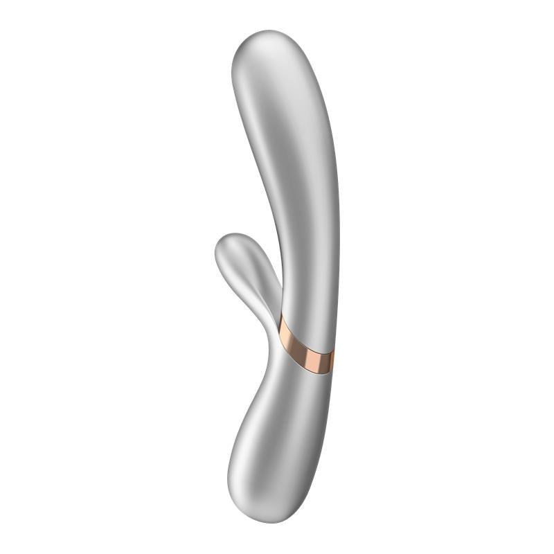 SATISFYER - HOT LOVER HEAT EFFECT VIBE WITH APP SILVER AND CHAMPAGNE