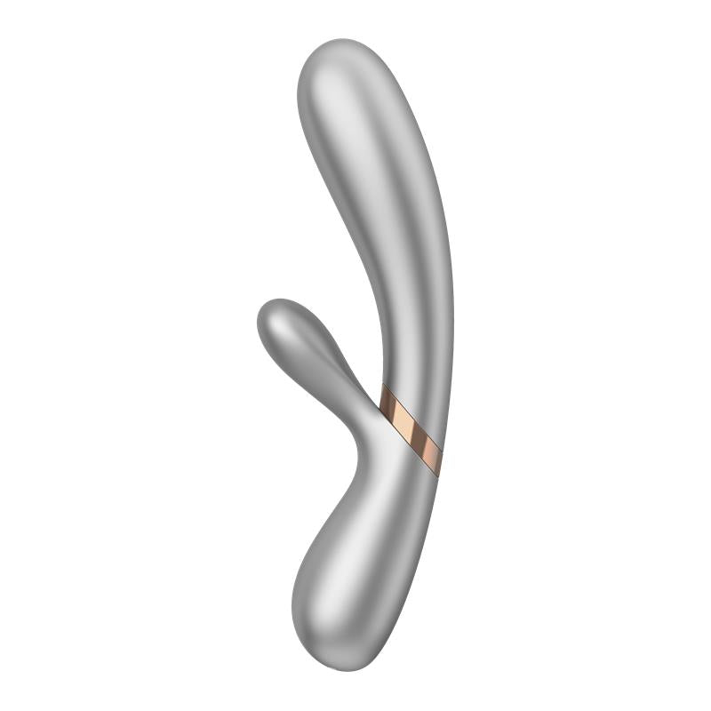 SATISFYER - HOT LOVER HEAT EFFECT VIBE WITH APP SILVER AND CHAMPAGNE