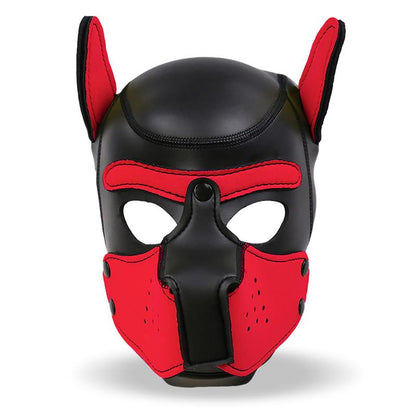 INTOYOU BDSM LINE - HOUND DOG HOUND WITH REMOVABLE MUZZLE NEOPRENE BLACK/RED ONE SIZE