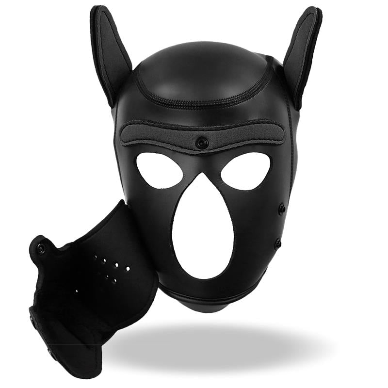 INTOYOU BDSM LINE - HOUND NEOPRENE DOG HOUND REMOVABLE MUZZLE BLACK ONE SIZE