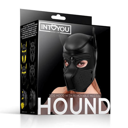 INTOYOU BDSM LINE - HOUND NEOPRENE DOG HOUND REMOVABLE MUZZLE BLACK ONE SIZE