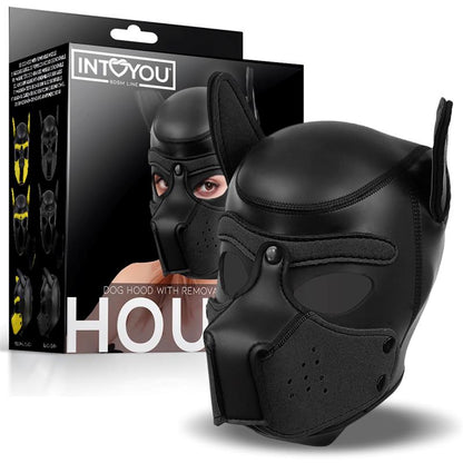 INTOYOU BDSM LINE - HOUND NEOPRENE DOG HOUND REMOVABLE MUZZLE BLACK ONE SIZE