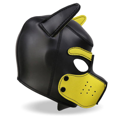 INTOYOU BDSM LINE - HOUND NEOPRENE DOG HOUND REMOVABLE MUZZLE BLACK/YELLOW ONE SIZE