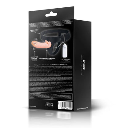 HARNESS COLLECTION LATETOBED - HYBEE MULTI-SPEED STRAP-ON WITH HOLLOW DILDO AND REMOTE CONTROL