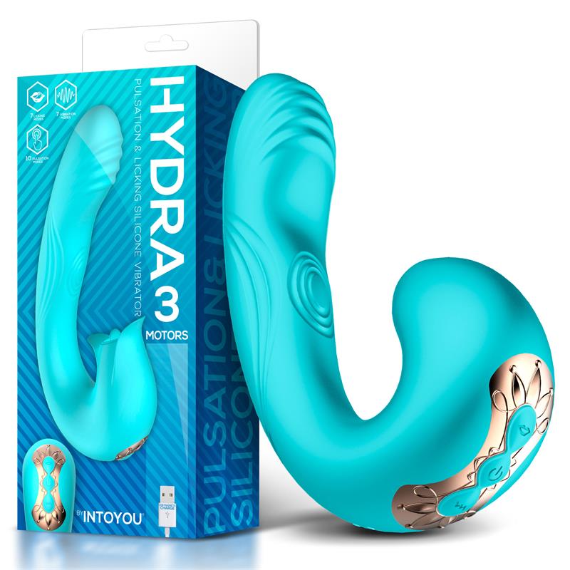 INTOYOU - HYDRA VIBE WITH PULSATION AND CLITORIS STIMULATING TONGUE 3 MOTORS USB