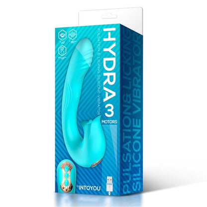 INTOYOU - VIBRATEUR HYDRA AVEC PULSATIONS ET LANGUE DE STIMULATION CLITORIDIENNE 3 MOTEURS USB