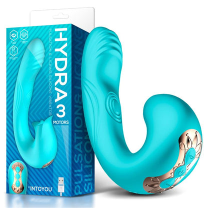 INTOYOU - VIBRATEUR HYDRA AVEC PULSATIONS ET LANGUE DE STIMULATION CLITORIDIENNE 3 MOTEURS USB
