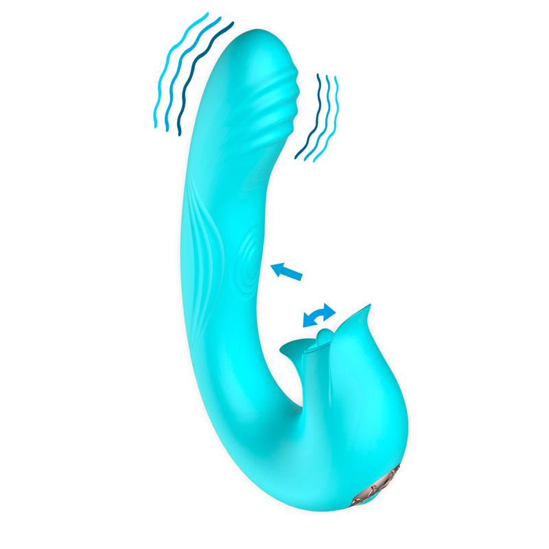INTOYOU - VIBRATEUR HYDRA AVEC PULSATIONS ET LANGUE DE STIMULATION CLITORIDIENNE 3 MOTEURS USB