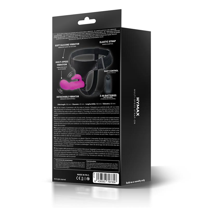 HARNESS COLLECTION LATETOBED - HYMAX STRAP-ON HARNESS MULTI-SPEED VIBE WITH RABBIT AND REMOTE CONTROL
