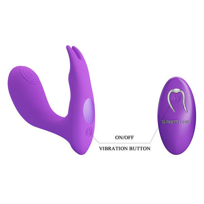 PRETTYLOVE - IDABELLE STIMULATOR WITH VIBRATION AND PULSATION REMOTE CONTROL
