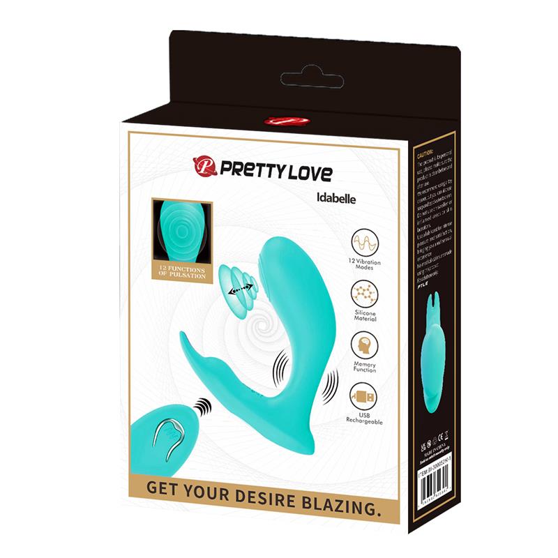 PRETTYLOVE - IDABELLE STIMULATOR WITH VIBRATION AND PULSATION REMOTE CONTROL