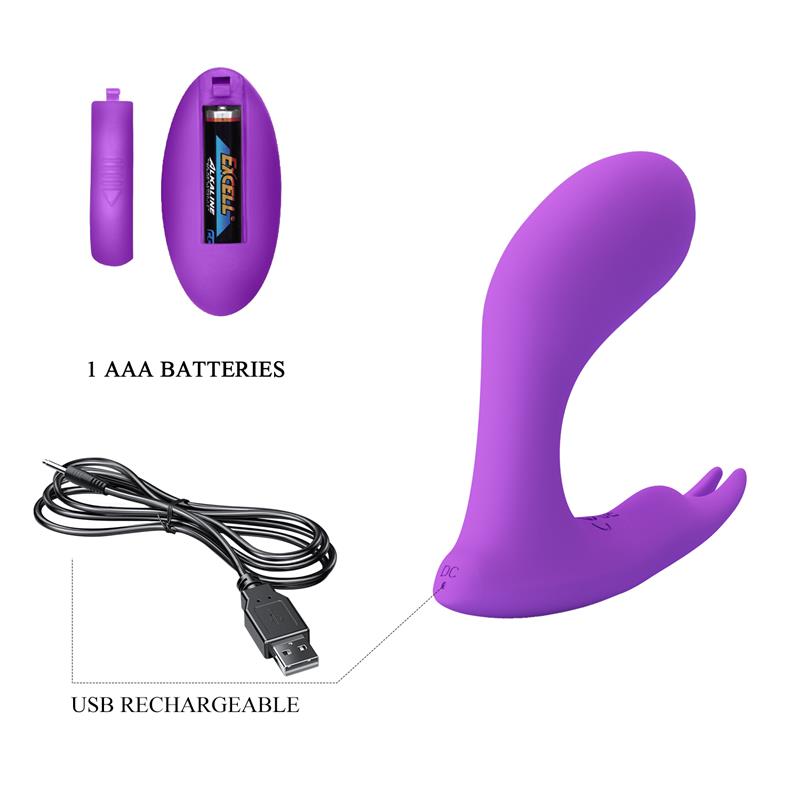 PRETTYLOVE - IDABELLE STIMULATOR WITH VIBRATION AND PULSATION REMOTE CONTROL