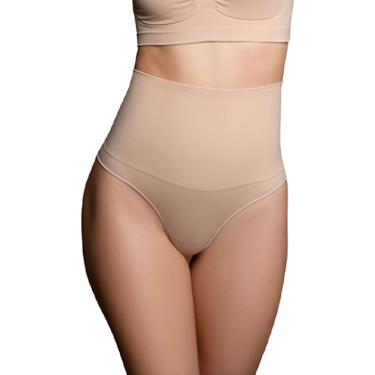 BYE-BRA - THONG STYLE SEAMLESS GIRDLE BEIGE SIZE XL