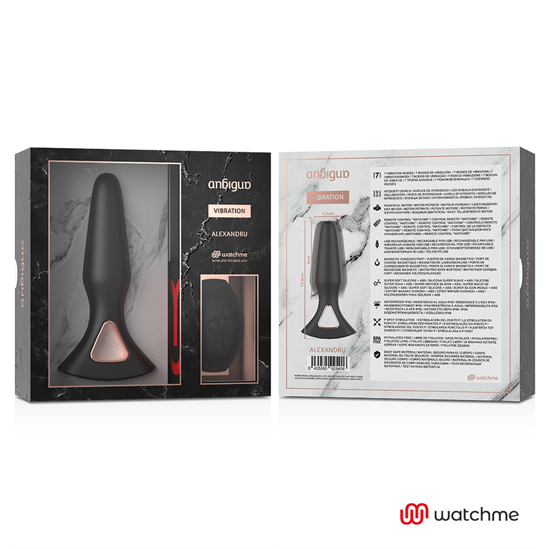 ANBIGUO - WATCHME TÉLÉCOMMANDE VIBREUR PLUG ANAL ALEXANDRU