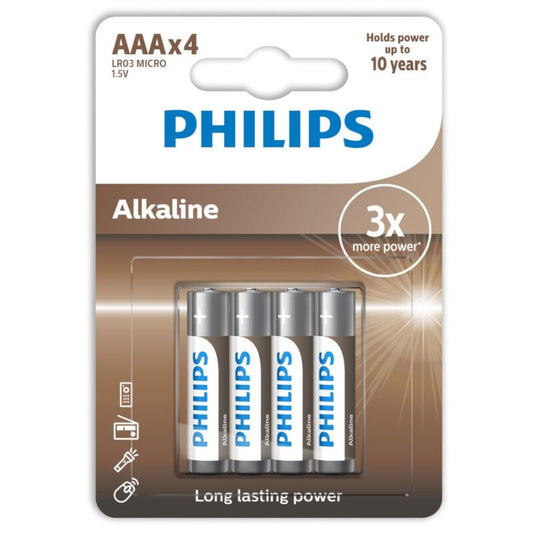 PHILIPS – ALKALINE-BATTERIE AAA LR03, 4ER-PACK