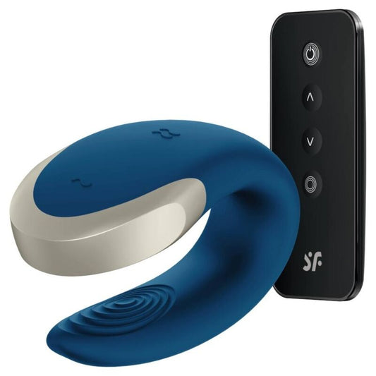 SATISFYER - DOUBLE LOVE VIBROMASSEUR DE COUPLE DE LUXE BLEU