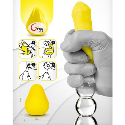 G-VIBE - REUSABLE YELLOW TEXTURED MASTURBATOR EGG