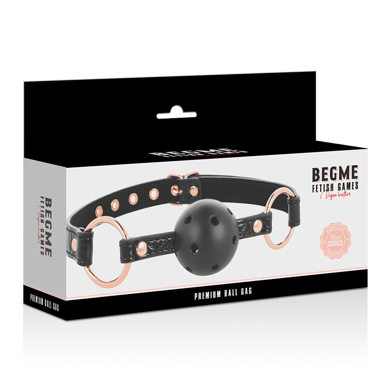 BEGME - BÂILLON EN CUIR VEGAN ÉDITION NOIRE