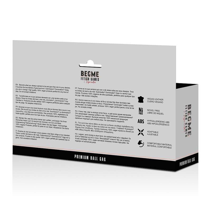 BEGME - BÂILLON EN CUIR VEGAN ÉDITION NOIRE