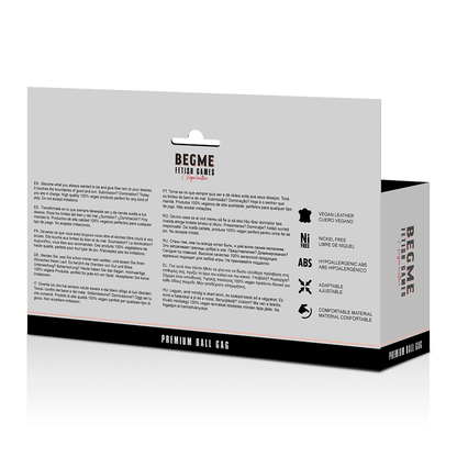 BEGME - BÂILLON EN CUIR VEGAN ÉDITION NOIRE