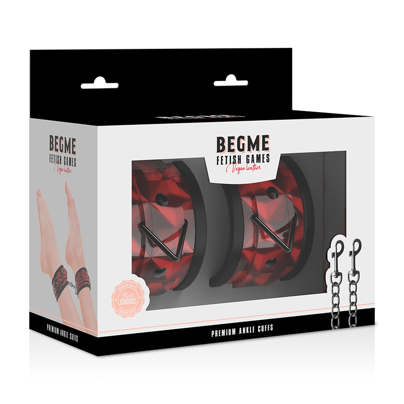 BEGME - MENOTTES DE CHEVILLE ÉDITION ROUGE PREMIUM AVEC DOUBLURE EN NÉOPRÈNE