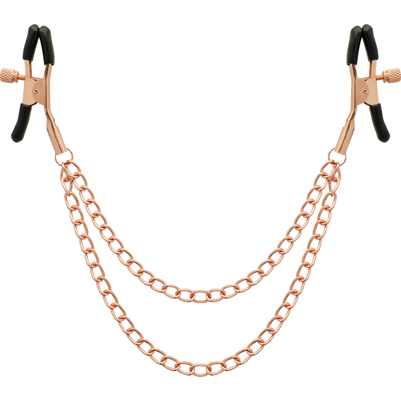 COQUETTE CHIC DESIRE - PINZAS PARA PEZONES DE METAL DE FANTASÍA CON CADENA