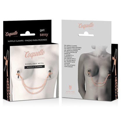 COQUETTE CHIC DESIRE - PINZAS PARA PEZONES DE METAL DE FANTASÍA CON CADENA