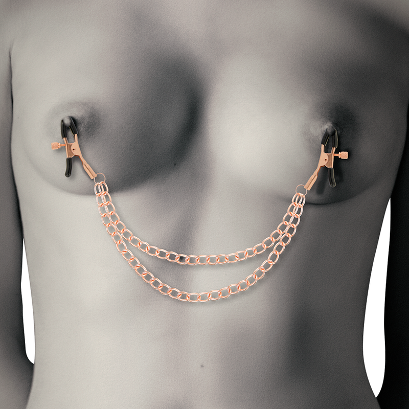 COQUETTE CHIC DESIRE - PINZAS PARA PEZONES DE METAL DE FANTASÍA CON CADENA