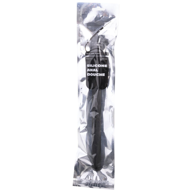 TOUT NOIR - DOUCHE ANALE EN SILICONE AVEC SYSTÈME DE BLOCAGE 27 CM