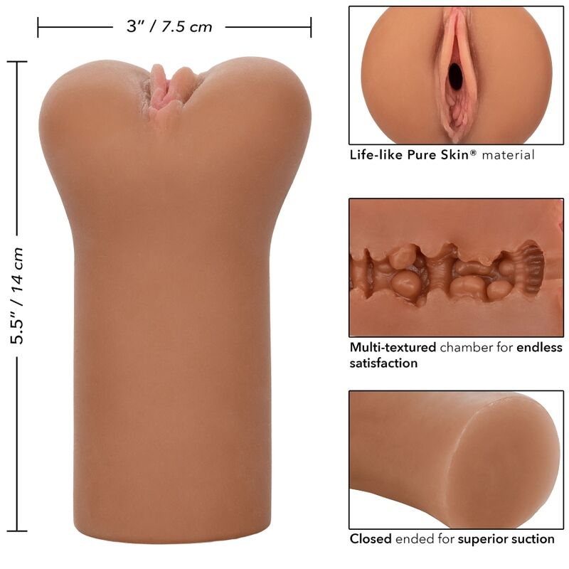 CALIFORNIA EXOTICS – BOUNDLESS VULVA STROKER CARAMEL SKIN