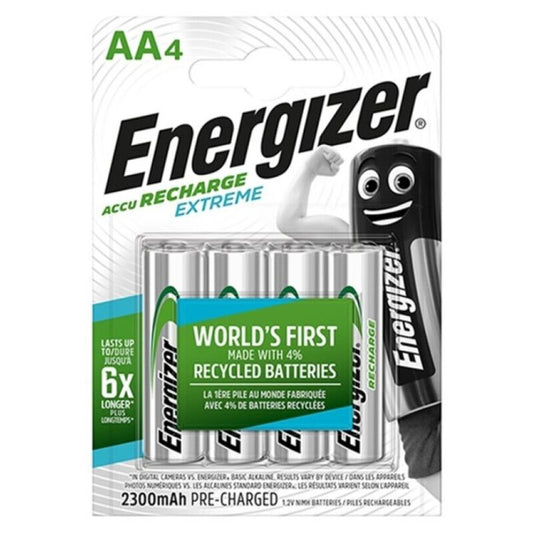 ENERGIZER – EXTREME WIEDERAUFLADBARE BATTERIE HR6 AA 2300 mAh 4 EINHEIT