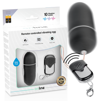 EN LÍNEA - HUEVO VIBRADOR CON CONTROL REMOTO L NEGRO