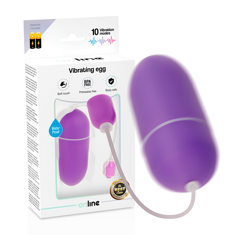 EN LÍNEA - HUEVO VIBRADOR IMPERMEABLE MORADO