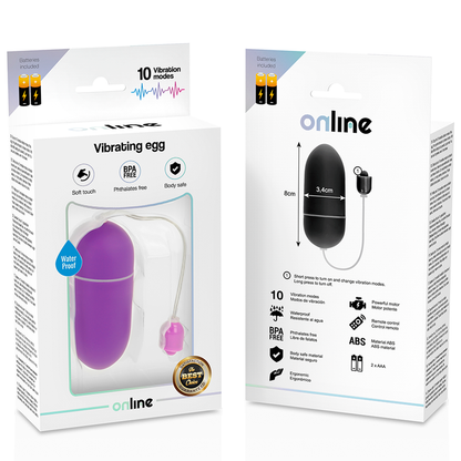 EN LÍNEA - HUEVO VIBRADOR IMPERMEABLE MORADO