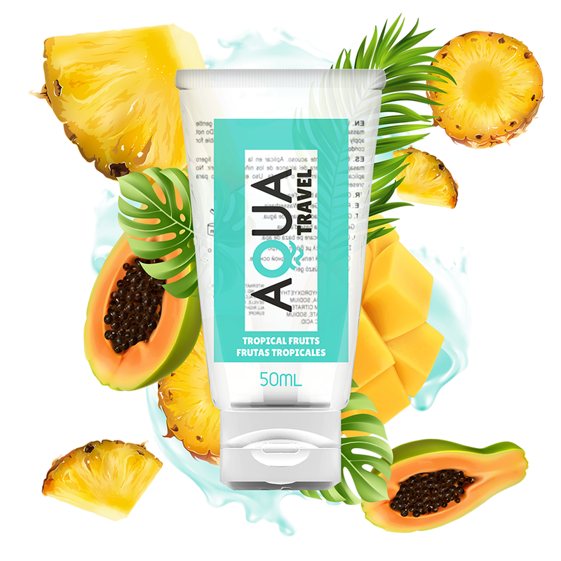 AQUA TRAVEL - LUBRIFIANT À BASE D'EAU SAVEUR FRUITS TROPICAUX - 50 ML