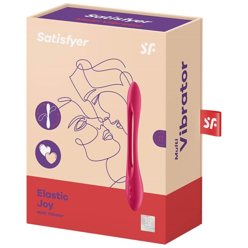 SATISFYER - ELASTIC JOY MULTI VIBRATEUR ROUGE