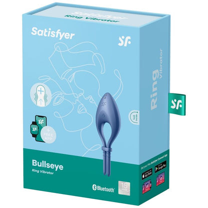 SATISFYER - APPLI VIBRATEUR À ANNEAU BULLSEYE BLEU