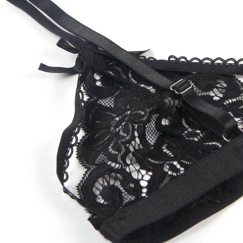 SUBBLIME - SET THREE PIECES SET BRA + GARTER BELT + THONG