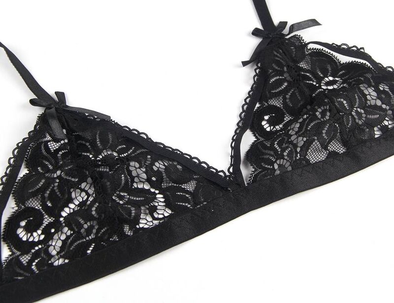 SUBBLIME - SET THREE PIECES SET BRA+ GARTER BELT + THONG L/XL