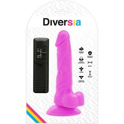DIVERSIA - GODEMICHET VIBRANT FLEXIBLE VIOLET 18 CM -O- 4 CM