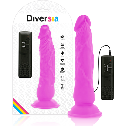 DIVERSIA - GODEMICHET VIBRANT FLEXIBLE VIOLET 21 CM -O- 4,9 CM