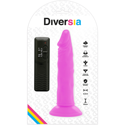 DIVERSIA - GODEMICHET VIBRANT FLEXIBLE VIOLET 23 CM -O- 4.3 CM