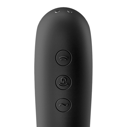 SATISFYER - VIBRADOR DUAL KISS CON PULSACIONES DE AIRE NEGRO