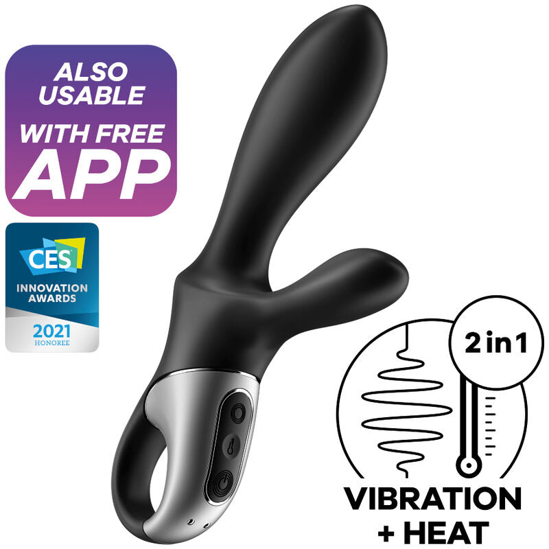 SATISFYER - VIBRADOR ANAL HEAT CLIMAX+ CON APLICACIÓN NEGRO