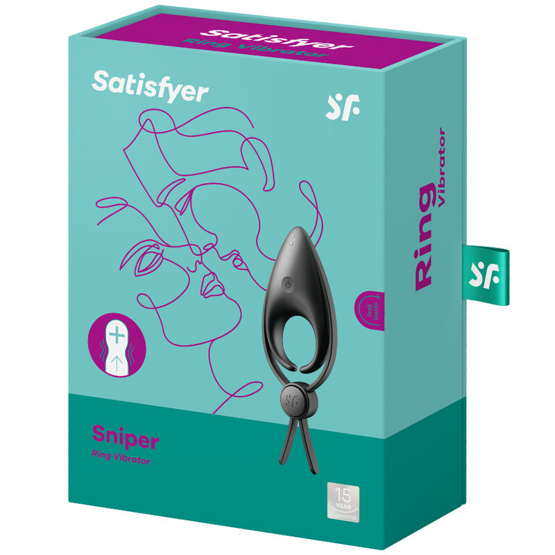 SATISFYER - VIBRATEUR À ANNEAU SNIPER NOIR