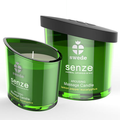 SWEDE - BOUGIE DE MASSAGE SENZE AROUSING - CITRON, POIVRE, EUCALYPTUS