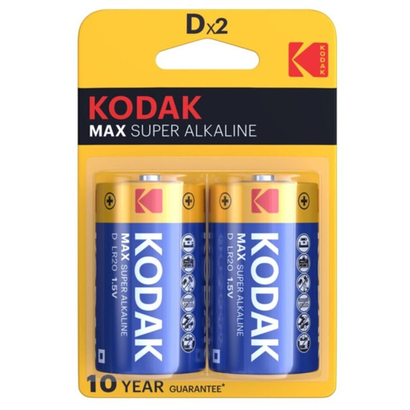 KODAK - MAX ALKALINE BATTERY D LR20 2 UNIT